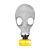 普达 自吸过滤式防毒面具 MJ-4001呼吸防护全面罩 面具+P-E-2过滤罐