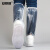 安赛瑞 高筒防雨鞋套 便携防滑防雪防水雨具 非一次性加厚底雨靴套 白色透明 S 3G00037