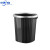 中环力安 黑色垃圾桶商用无盖简约创意欧式圆形塑料压圈大号垃圾桶 黑色-小号（2个装）