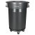 大号圆形垃圾桶 加厚带轮子有盖塑料环卫户外环保垃圾箱储物餐饮 超宝圆形垃圾桶120L不带底座黑