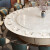 斯布莱天然大理石电动餐桌酒店别墅会所进口奢石自动旋转电动大圆餐桌椅 2.2米（天然石）单桌