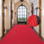 谋福 室内室外PVC黑底双条纹地毯室外办公室酒店迎宾户外防滑走廊楼梯踏步地垫红色2米宽*15米长 一卷