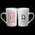 CEROUKY 创意DIY姓氏字母马克杯带盖勺茶杯陶瓷水办公室杯情侣咖啡礼品杯 G姓—白杯+带盖勺