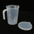 赫思迪格 加盖塑料量杯 带把手pp透明刻度杯 塑料带盖测量杯计量杯 500-5000套装（共5个）HHW-187
