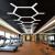 LED造型吊灯创意个性人字形Y型办公室灯健身房网咖店铺工业 白框-对角83cm(单边45cm 48w)