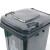 冰禹 BY-6261 户外厂房垃圾桶 大号特厚挂车桶 塑料分类垃圾箱 黑色 干垃圾 加厚100L 上海分类垃圾桶