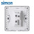 西蒙（SIMON）开关插座面板墙壁86型暗装一位二位三位单双控多控C20系列荧光灰 一开双控