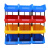 货架斜口分类零件盒组合式物料盒元件盒塑料盒螺丝盒工具箱收纳盒 Q5号蓝 470x300x180