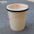 大号圆形塑料茶渣桶办公室废茶叶垃圾桶过虑茶叶筐卫生桶茶道水 米白色 上直径28cm下直径23cm高32c