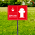不锈钢插地式室外消火栓喷淋水泵接合器警示牌标识牌双面立柱定制 (红色)消火栓水泵接合器 30x20cm