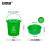 安赛瑞 塑料分类水桶  带盖手提垃圾桶 20L干湿分离厨余垃圾分类过滤餐厨圆桶 绿色 710050
