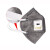 3M 9541v活性炭口罩带呼吸阀KN95级防护口罩透气防雾霾 PM2.5针织带 独立包装20个/盒