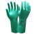 海太尔 10-226丁腈耐溶剂手套 耐磨耐酸碱绒面衬里胶皮劳保防护手套 长33cm 7码/绿色