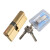 适用防盗门锁芯铜AB锁芯铜大门锁芯老式双面防撬铜弹子通用型 带钥匙 100偏32.5+67.5