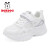 巴布豆（BOBDOG）儿童白色运动鞋2024春季新款男女童小白鞋防滑透气中大童休闲白鞋 1002-白色 36码 内长22.5cm