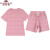 俞兆林运动套装短袖女夏季2024新款洋气减龄冰丝休闲宽松薄款透气短裤 粉色 M(80-95斤)