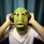 克罗米绿头鱼网红鱼头套绿头怪年会绿鱼头套搞怪万圣节面具COS表演道具 绿头怪面具