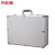 玛仕福 铝合金手提箱 工具箱密码锁保险箱精密设备仪器箱 36x24x10cm银色空箱