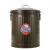 金属垃圾桶铁皮厨房客厅杂物收纳桶套装带盖圆桶 棕色 12L 直径27*总高35.5cm