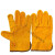 千井二层牛皮电焊手套单只左手黄金皮隔热耐磨防烫电焊工专用劳保手套 单只左手8只
