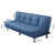 L&S 沙发床两用办公可折叠多功能小户型简易双人布艺客厅家用午睡床 【湖蓝色】1.8米【棉麻款】S21
