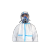 汉盾 HD-BP616 防粉尘防液体飞溅白色带帽连体式防护服 不含面罩 胶条型 L码
