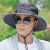 安巧象安巧象 遮阳帽夏季15厘米超大檐防紫外线透气工地户外登山渔夫 F14灰色 均码 
