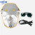 电焊防护罩面罩全脸轻便眼镜烧焊工专用头戴式牛皮焊帽子氩弧焊接 B-005 护头款+深绿眼镜 送松紧带