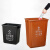 科力邦（Kelibang) 户外垃圾桶 大号60L干湿分类垃圾桶市政环卫商用垃圾桶无盖 黑色 KB1045 干垃圾