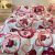 可爱四件套少女心床上用品ins粉色少女心草莓熊卡通学生被套床的 油画点点 1.5-m四件-套 被-套1.5*2.0-m