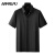 ARMRLPU2024年夏季新款男士加肥加大码设计感翻领短袖T恤 黑色 XL