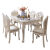 喜常福餐桌椅组合现代简约欧式家用小户型北欧长方形大理石饭桌实木餐桌 1.4米大理石单餐桌