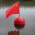 定制高强度塑料浮球ABS双耳加筋圆型航道设施警示水上划赛道渔网浮标 直径26cm光面双耳球橙色(橙白)