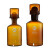 高硼硅溶解氧瓶250/500/1000ml耐高温双盖污水瓶带刻度透明BOD 棕色双盖500ml