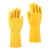 美家日记 黄色牛津乳胶手套 橡胶手套 胶皮手套 黄色加厚耐磨  男女通用 乳胶手套4双装