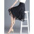 ELAG高端品牌半身裙女夏季2024新款裙子高腰显瘦气质短裙蕾丝网纱裙a 黑色 M