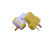 莫工 黄白色转动二插头16A 1.6厘加厚一体铜片16A两极电源插头 单位：个 黄白转动 2芯国标二孔 7天