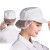 者也 5顶白色餐厅食品厂工作帽子加工车间防尘帽卫生帽包头发可调节网帽子厨师帽透气 防尘包发帽【5顶】