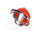 上陶鲸 电焊面罩 焊工头戴式面具全脸 焊帽焊接轻便防护 透明款+红色V型ABS透气安全帽