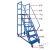 仓库登高车超市货架理货上货平台梯子可移动式踏步梯注塑机上料梯 平台离地1.5米【0.6米宽】 灰白