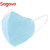 Sagovo 一次性口罩 3D立体4层防护灭菌级防飞溅防尘口罩 大号 蓝色10只