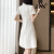 JPN香港潮牌短袖改良旗袍连衣裙女2024夏季新款气质小个子收腰A字裙 白色 S