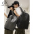 casa-kupsCK背包男15.6寸双肩包韩版大学生软皮书包女防水旅行商务背包 灰色