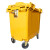 简厚 大号环卫垃圾桶垃圾车带盖挂车小区医疗市政垃圾分类大垃圾桶 黄色金属柄660L