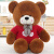 毛绒玩具公仔泰迪熊猫抱抱熊女孩布娃娃可爱床上抱枕睡觉大号玩偶 深棕色开心红毛衣 直角量1.6米(亏本促销)
