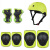 护膝护肘儿童平衡车滑板车骑行护具头盔护具套装滑护具7件套 黑色 S码(12-30kg)