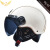 3C认证电动车头盔男女士四季摩托车哈雷半盔冬季款保暖防寒安全帽 黑色短透明镜