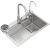 U04不锈钢水槽枪灰纳米大单槽厨房洗菜盆家用洗手洗碗池 枪灰 枪灰色6*4标准套餐 (纳G