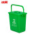 冰禹 BYrl-130 垃圾桶带盖干湿分离桶 绿色20L方桶+盖+滤网 厨余垃圾