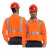 安大叔E802长袖POLO反光T恤建筑交通户外透气吸湿排汗警示服反光背心 荧光橙 M